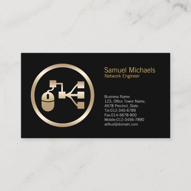Mouse Network Points NetworkEngineer Business Card (Front)
