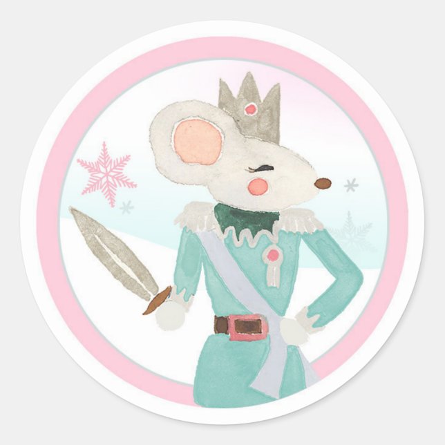 Mouse Nutcracker Land Sweets Girl Birthday Cupcake Classic Round Sticker (Front)