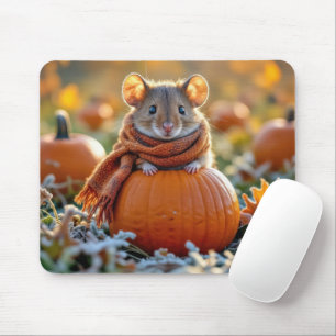 Mouse On an Autumn Pumpkin Mouse Pad