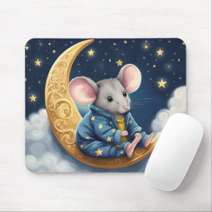 Mouse On Crescent Moon Pad