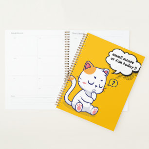 Mouse or Fish? – funny pet- Deep Thinking Cat Planner