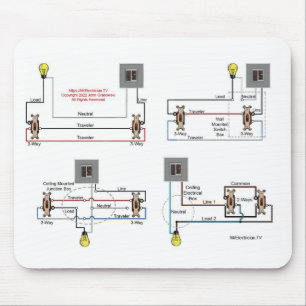 Mouse Pad 3-Way Switch Diagrams for Electricians