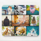 Mouse Pad 9 Photo Template Collage Rounded Frame