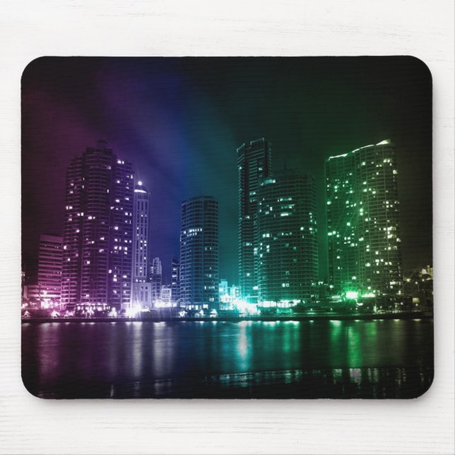 MOUSE PAD - * City Lights at Night * Computer Mat (Front)