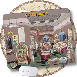 MOUSE PAD - Cocktail Lounge - Victorian -P. Harnly