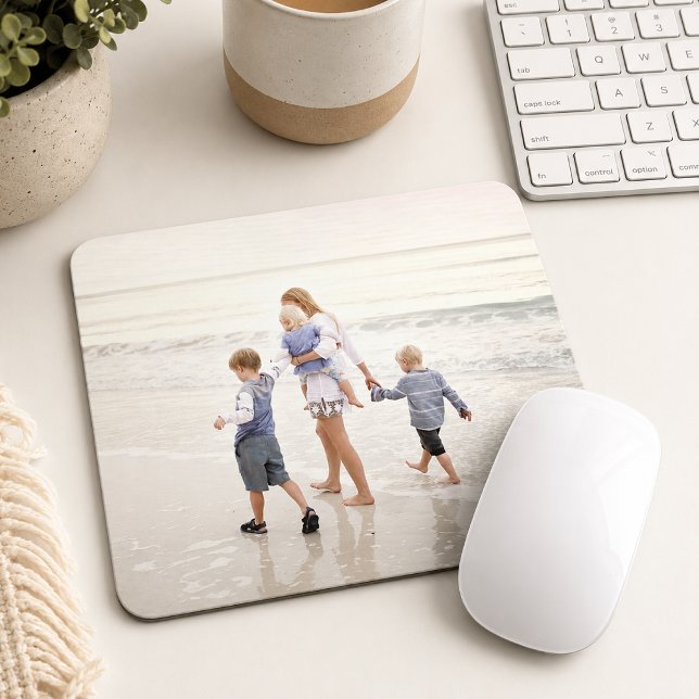 Mouse Pad | Custom Photo Family Keepsake Desk Gift (Custom photo mouse pad for family pictures, pet portraits, travel memories, and desk decor)