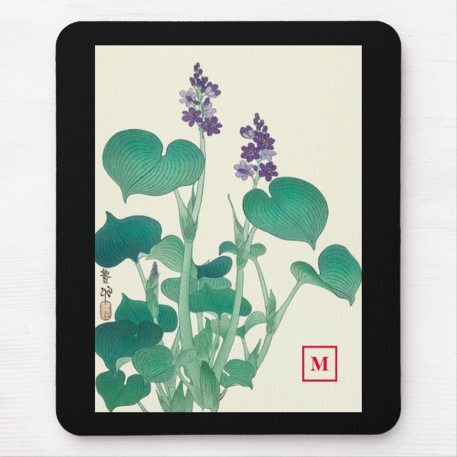 MOUSE PAD FLOWERS AND LEAVES JAPANESE DIY INITIAL (Front)