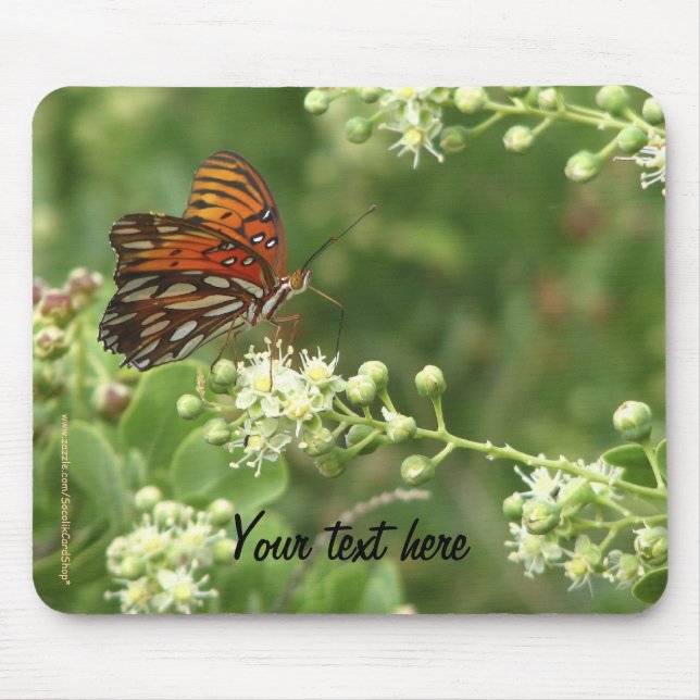 Mouse Pad Personalized Orange Butterfly (Front)