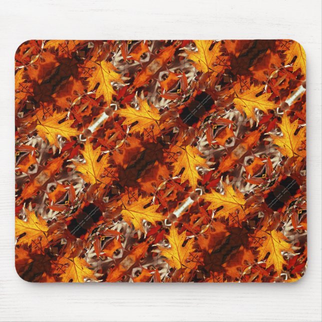 Mouse Pad Rainbow Fall Leaves (Front)
