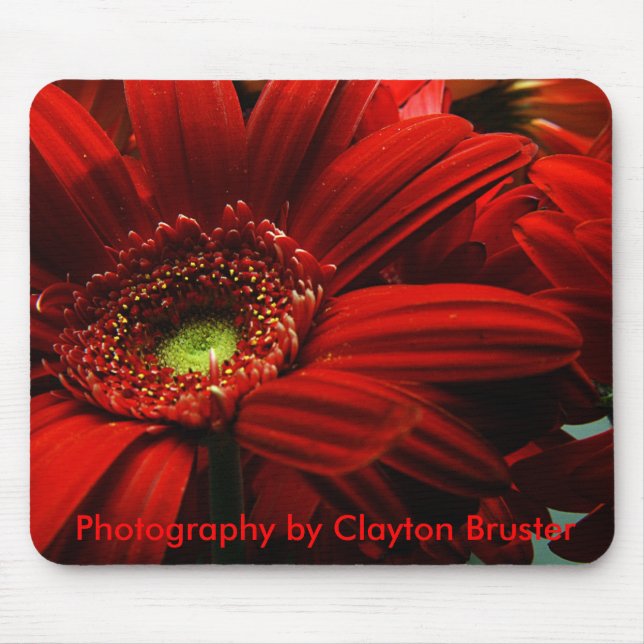 Mouse Pad -- Red Floral (Front)