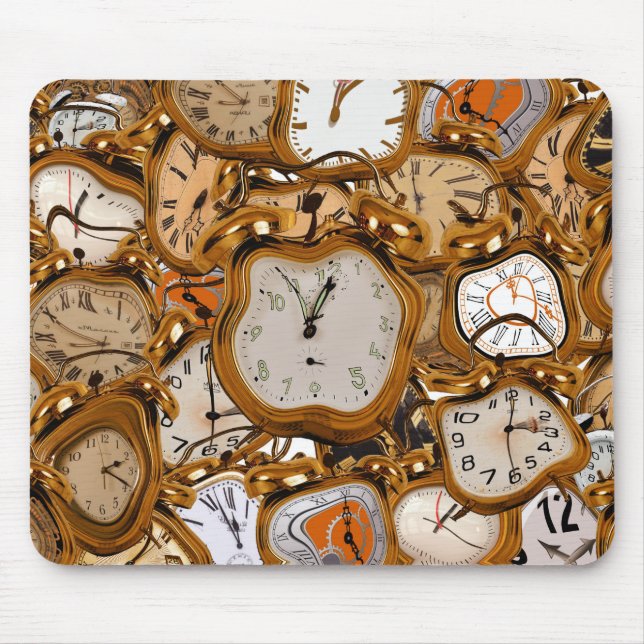 Mouse Pad Texture Paint Time Retro Board Watch (Front)