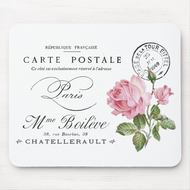 MOUSE PAD : VINTAGE FRENCH : POSTCARD DESIGN (Front)
