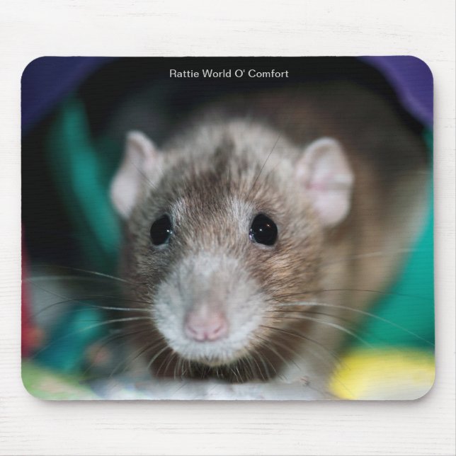 Mouse Pad with a Dumbo Fancy Rat (Front)