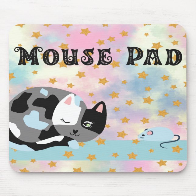 Mouse Pad with Cat and :Mouse (Front)
