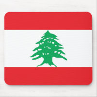 Mouse pad with Flag of Lebanon