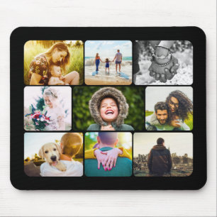 Mouse Pad Your 9 Photos Template Collage Frame