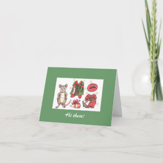 Mouse paper doll Christmas card