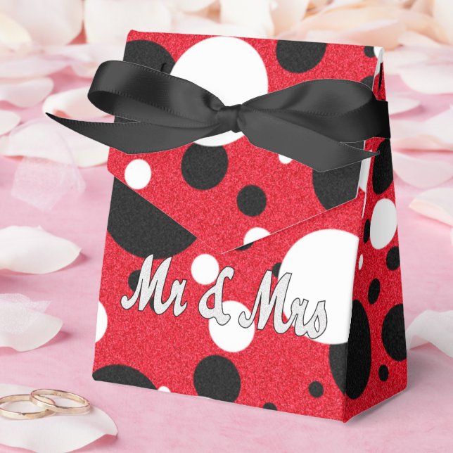 Mouse Party Wedding Mr & Mrs Polka Dot Reception Favor Box (Wedding)