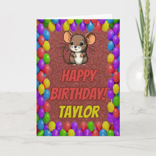 Mouse Personalized Fun Greeting Birthday Card