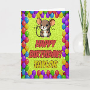 Mouse Personalized Fun Greeting Birthday Card