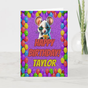 Mouse Personalized Fun Greeting Birthday Card