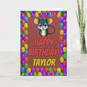 Mouse Personalized Fun Greeting Birthday Card
