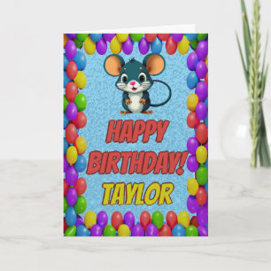 Mouse Personalized Fun Greeting Birthday Card