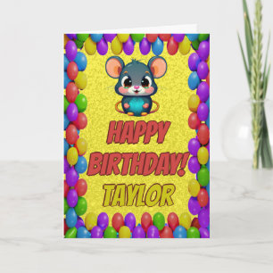 Mouse Personalized Fun Greeting Birthday Card