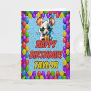 Mouse Personalized Fun Greeting Birthday Card