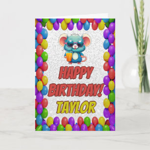 Mouse Personalized Fun Greeting Birthday Card