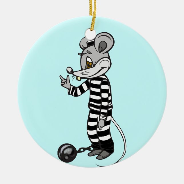 Mouse Prisoner Ceramic Ornament (Front)