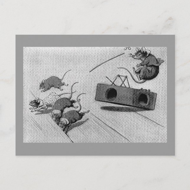 Mouse Safely Springs Mousetrap Postcard (Front)