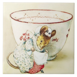 “Mouse Seamstress and Teacup” by Beatrix Potter Tile