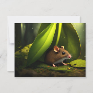 Mouse seeking shelter from the Rain Postcard