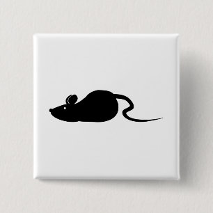 Mouse Silhouette 2 Inch Square Button