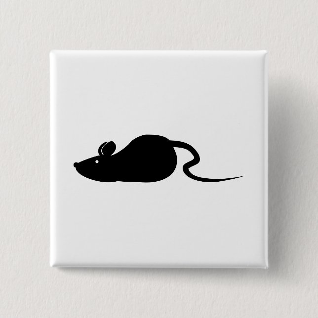 Mouse Silhouette 2 Inch Square Button (Front)