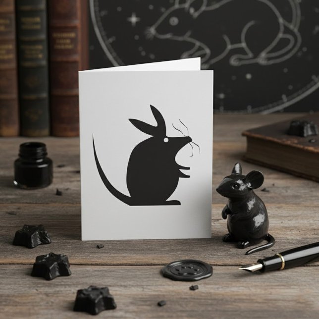 Mouse Silhouette Minimalist Animal Card (Creator Uploaded)