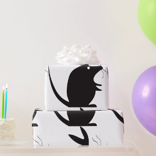 Mouse Silhouette Minimalist Animal Wrapping Paper