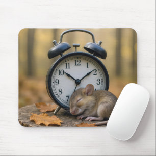 Mouse Sleeping By an Alarm Clock Pad