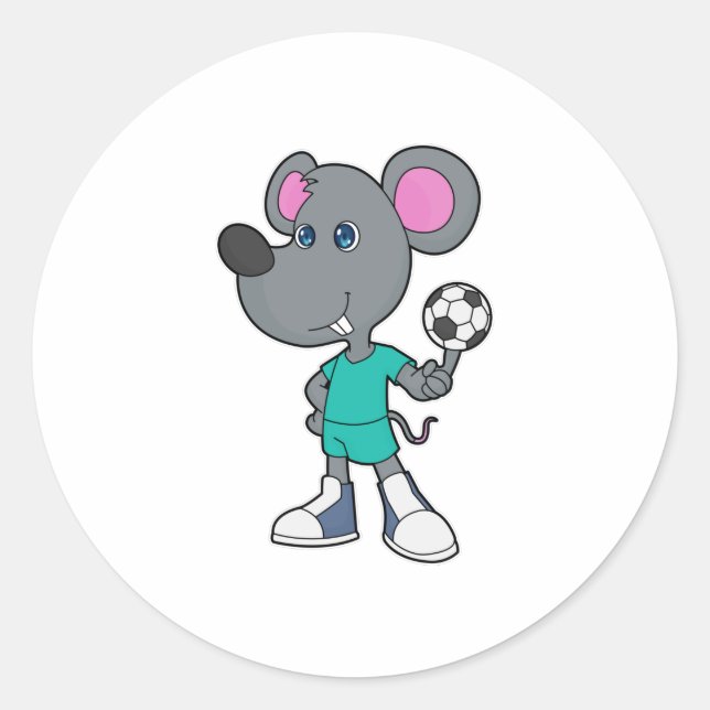 Mouse Soccer player Soccer Classic Round Sticker (Front)