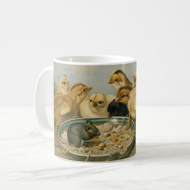 Mouse Stealing Chicks Food Coffee Mug (Front Left)