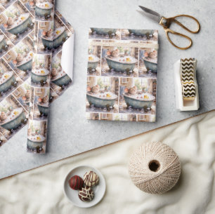 Mouse Taking a Bubble Bath Wrapping Paper