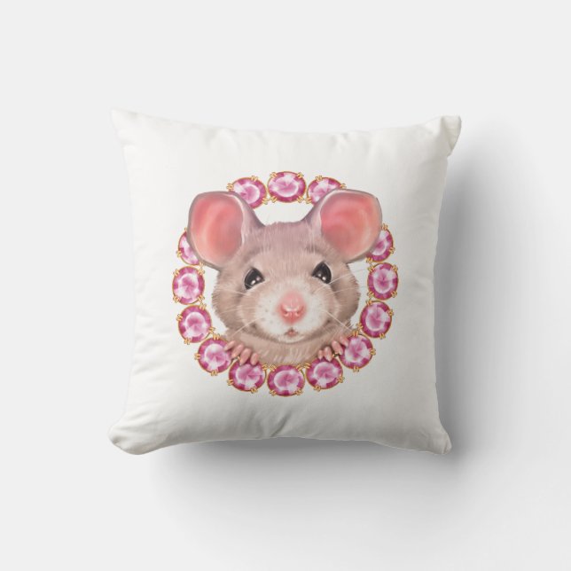 Mouse Throw Pillow (Front)