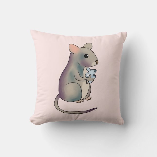 Mouse Throw Pillow (Front)