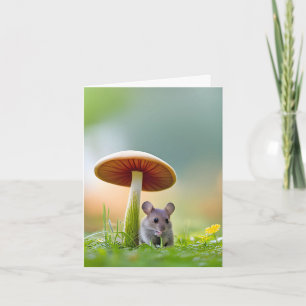 Mouse Under A Mushroom Card