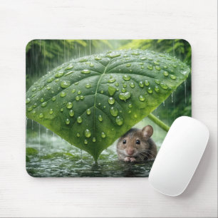 Mouse Under a Wet Leaf Mouse Pad
