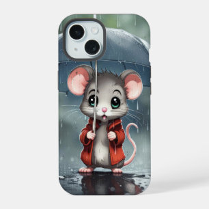 Mouse Under an Umbrella iPhone 15 Case