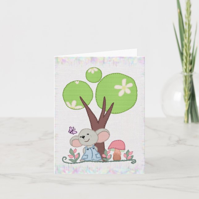 mouse under tree thank you card (Front)