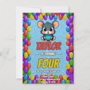 Mouse Unique Personalized Birthday Invite Kids