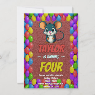 Mouse Unique Personalized Birthday Invite Kids